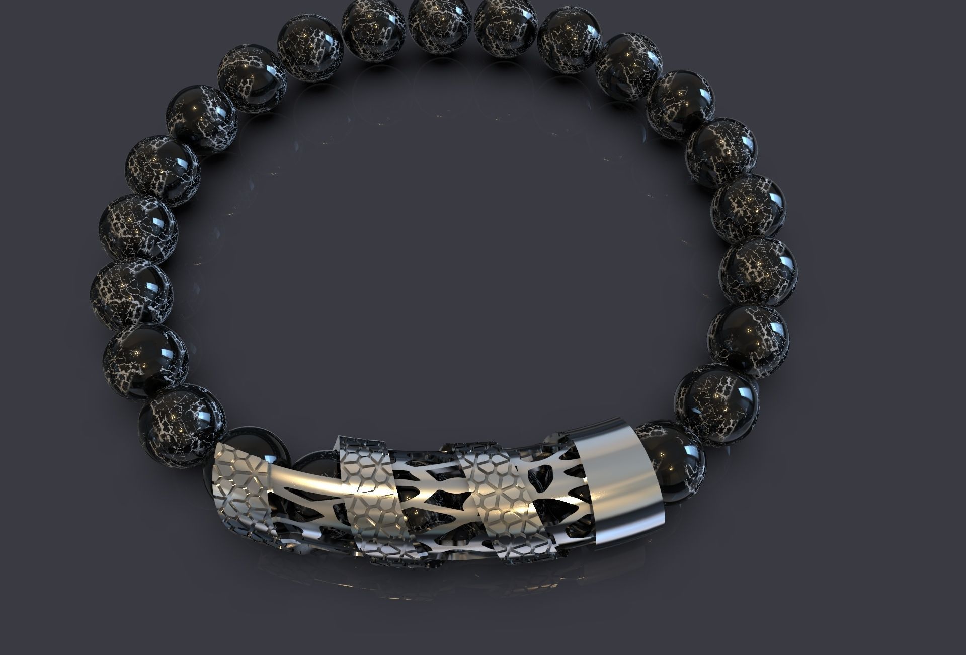 BRACELET WITH STONES  3D print model_2