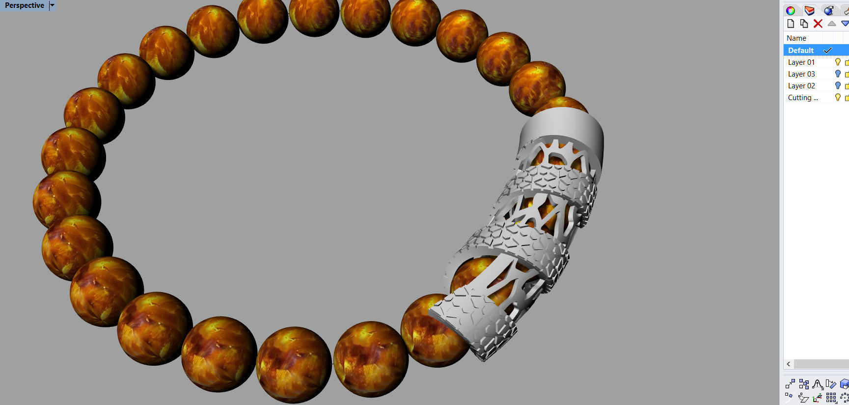 BRACELET WITH STONES  3D print model_5