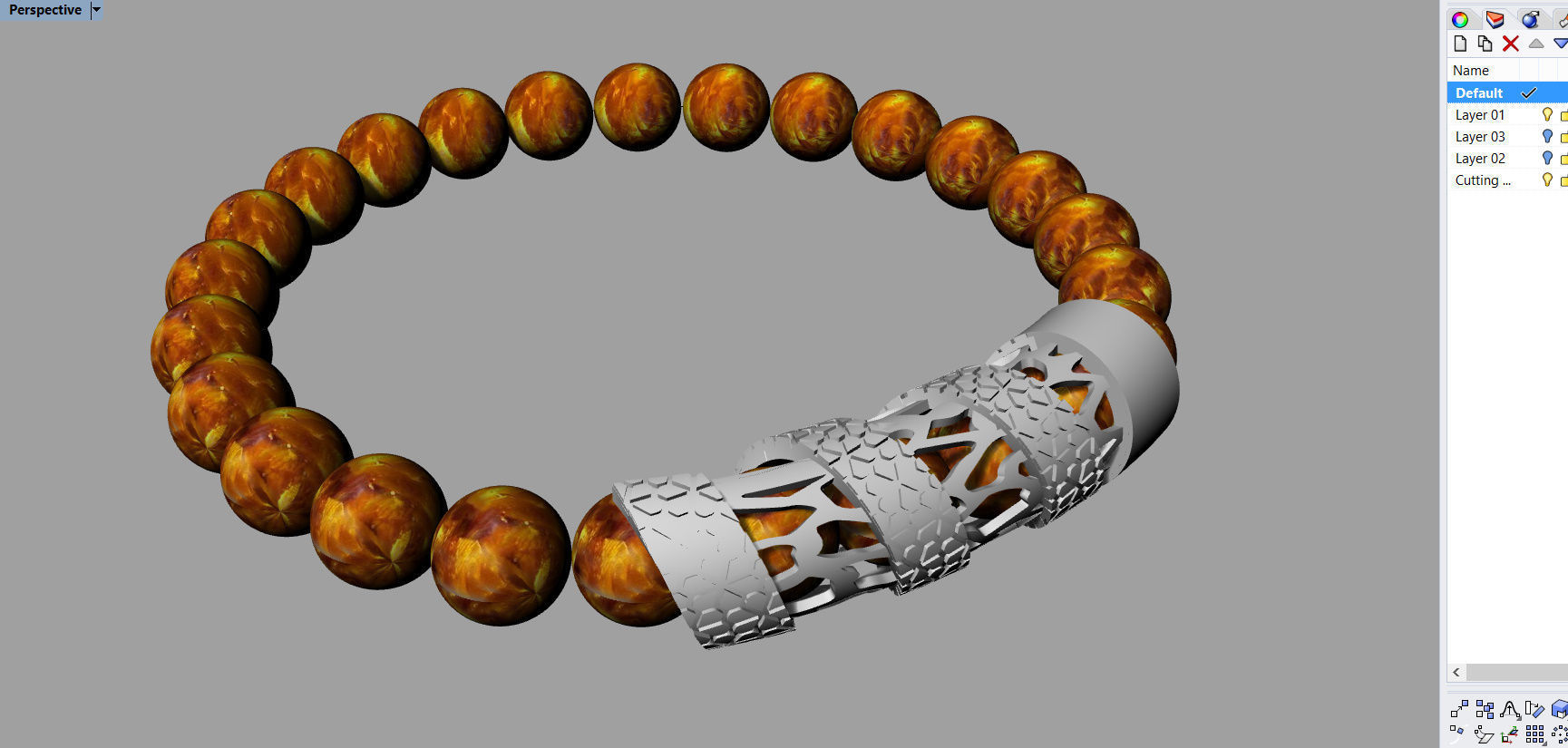 BRACELET WITH STONES  3D print model_4