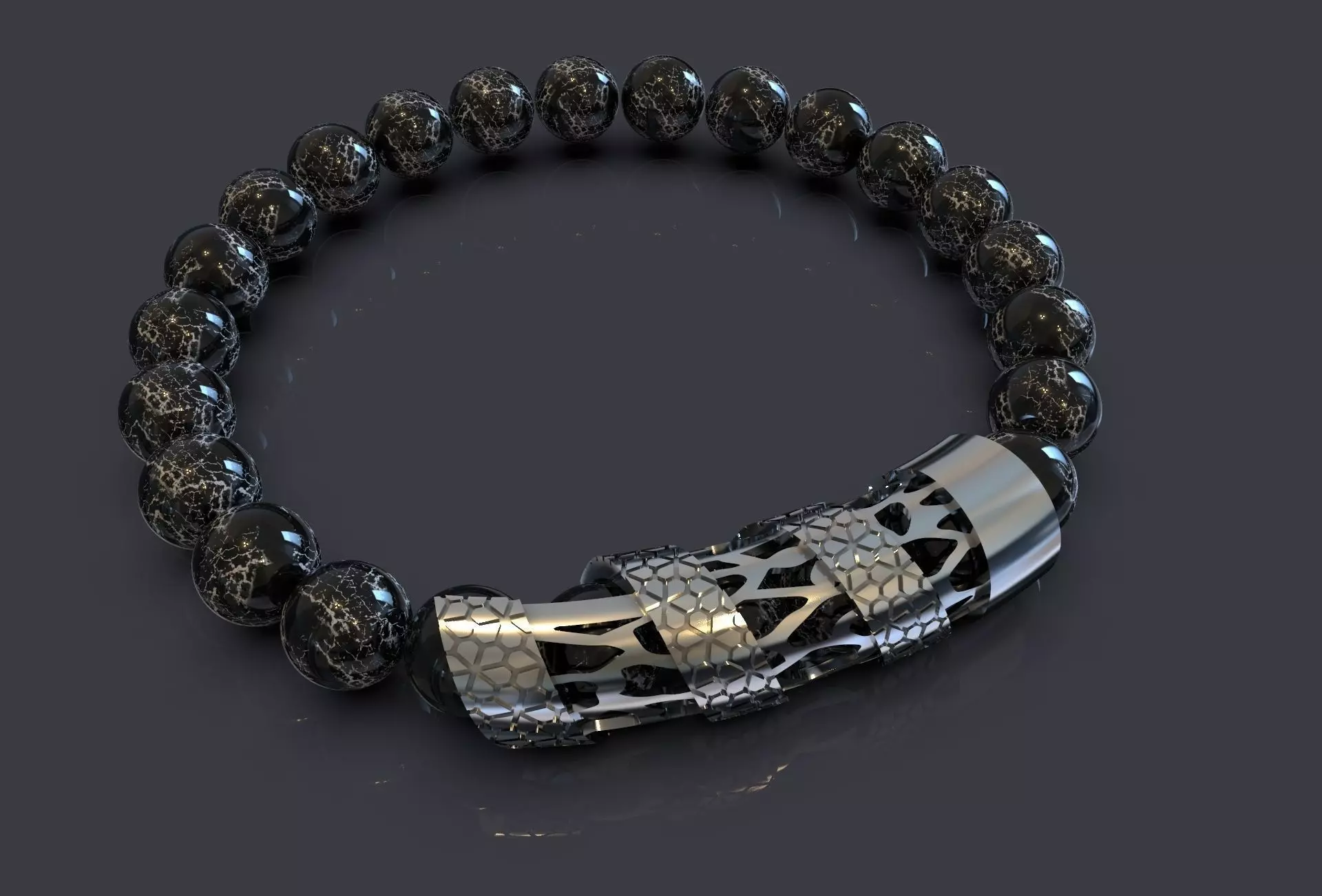 BRACELET WITH STONES  3D print model_0
