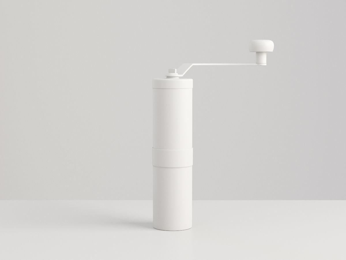 Coffee Grinder Brushed Metal 3D model_2