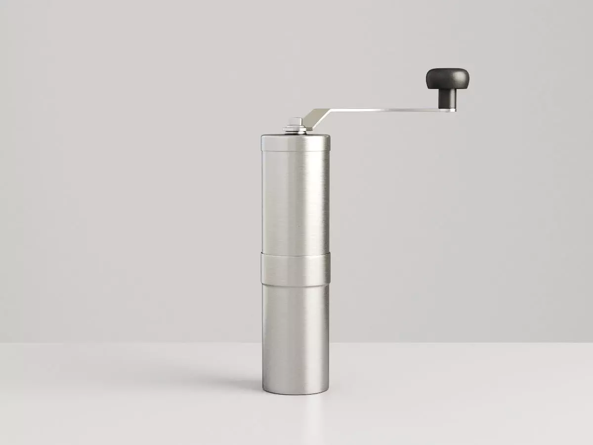 Coffee Grinder Brushed Metal 3D model_0