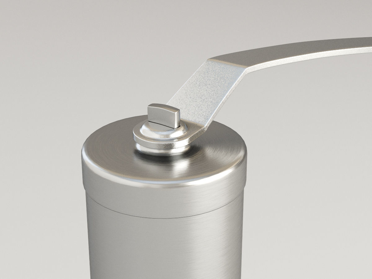 Coffee Grinder Brushed Metal 3D model_1