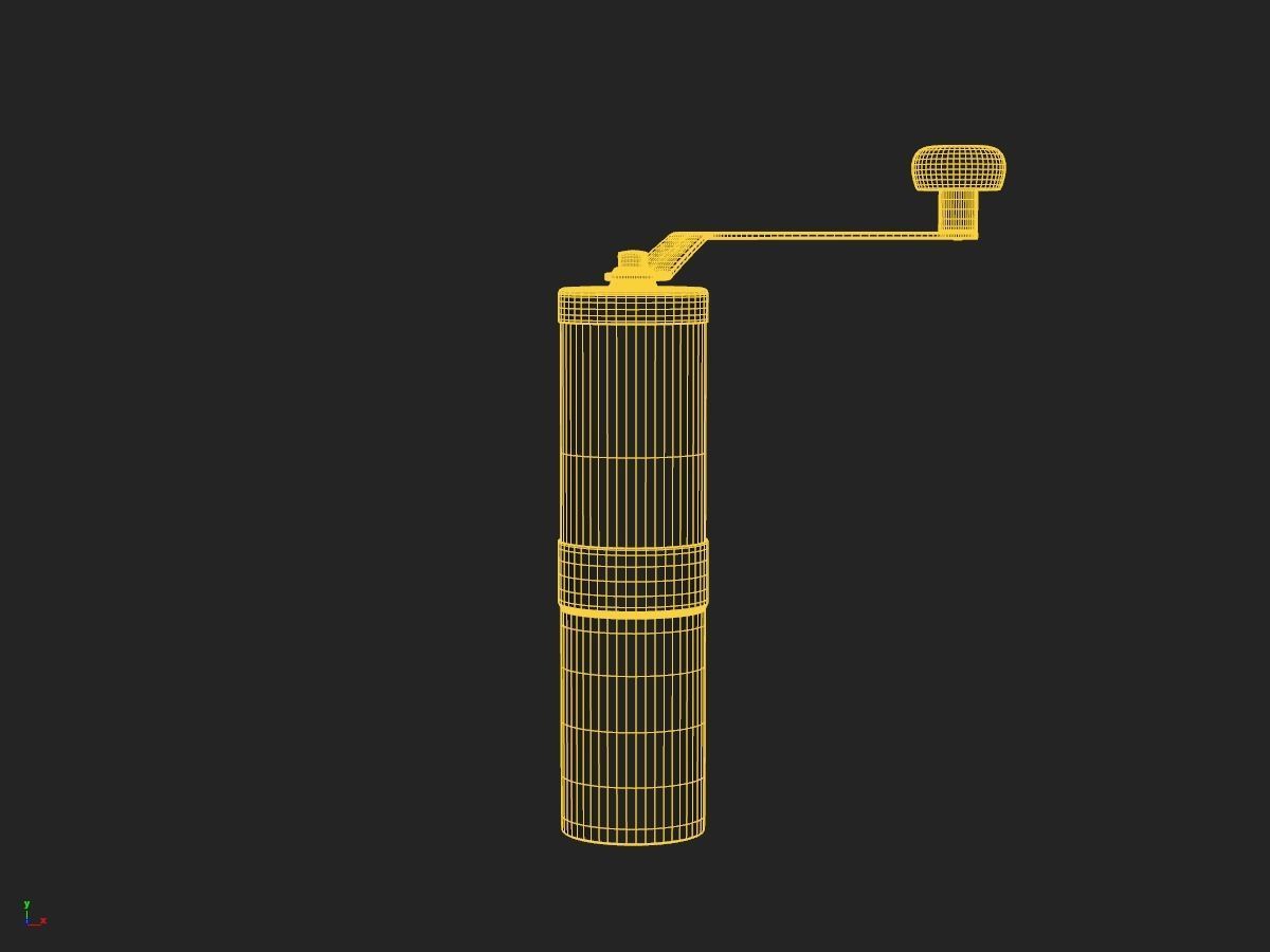 Coffee Grinder Brushed Metal 3D model_3