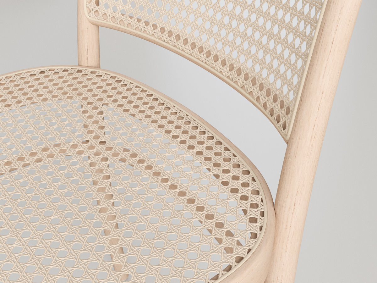 Chair Rattan Raw 3D model_4