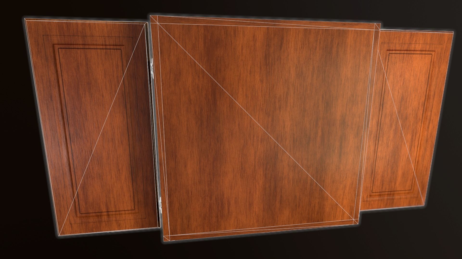 Game Ready Dartboard with Cabinet Low-poly 3D model_9