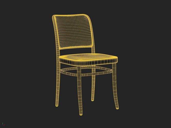 Chair Rattan Black 3D model 7