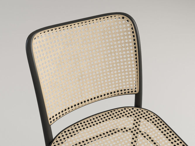 Chair Rattan Black 3D model 4