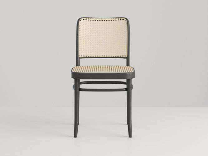 Chair Rattan Black 3D model 2