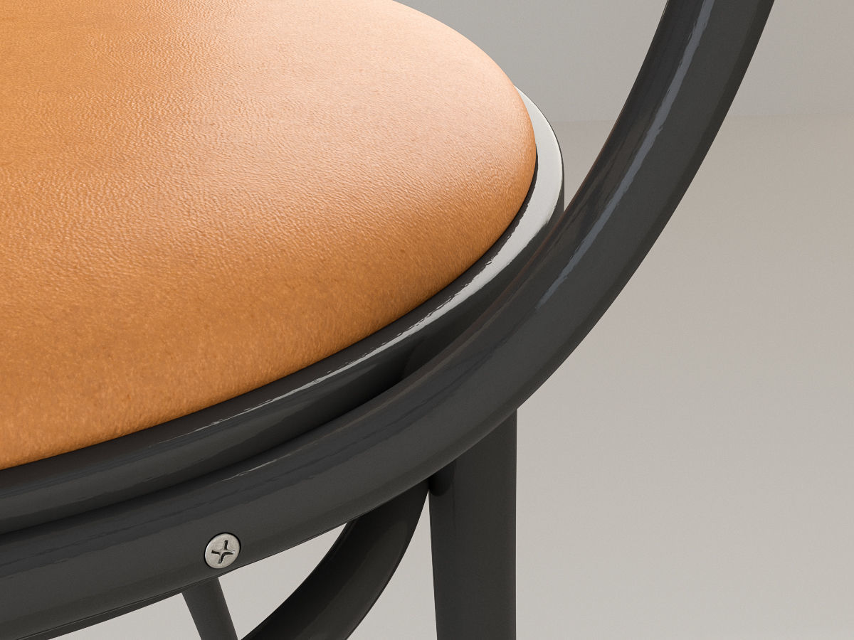 Chair Bentwood Black 3D model_1