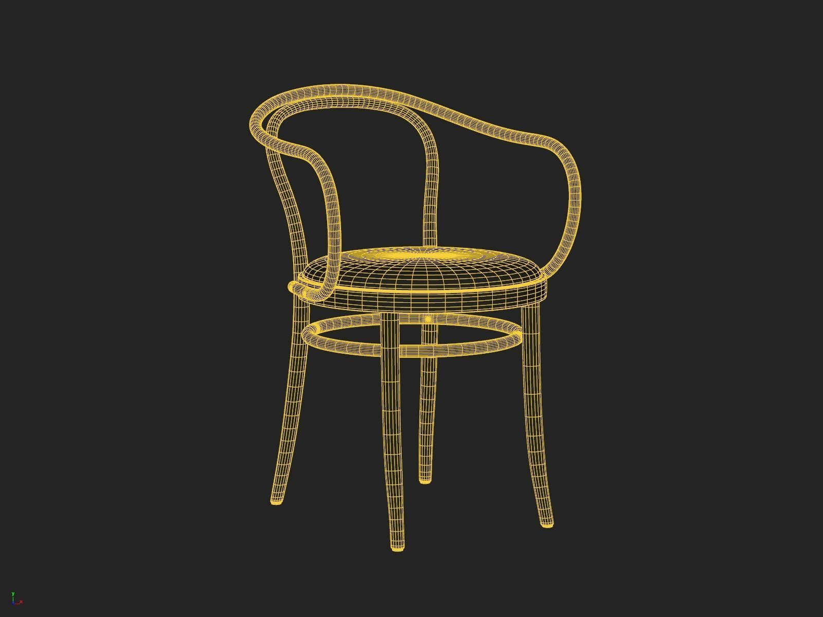Chair Bentwood Black 3D model_6