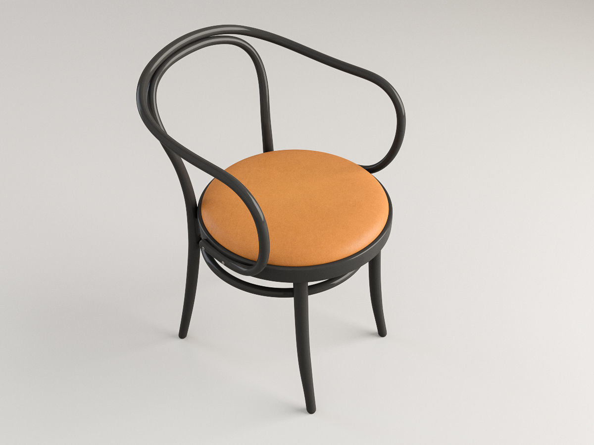 Chair Bentwood Black 3D model_2