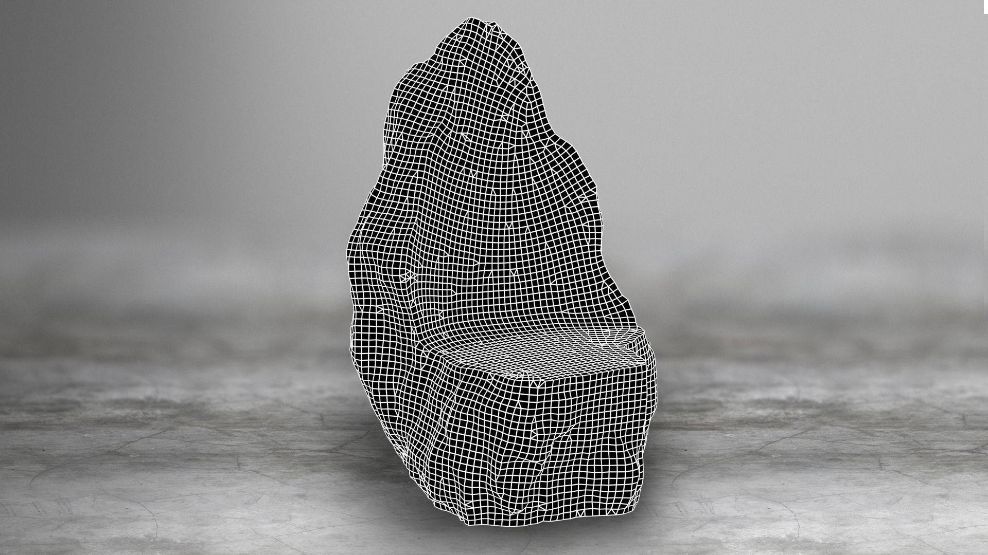 Rock Stone Obelisk Sofa Chair 3D Model Low-poly 3D model_3