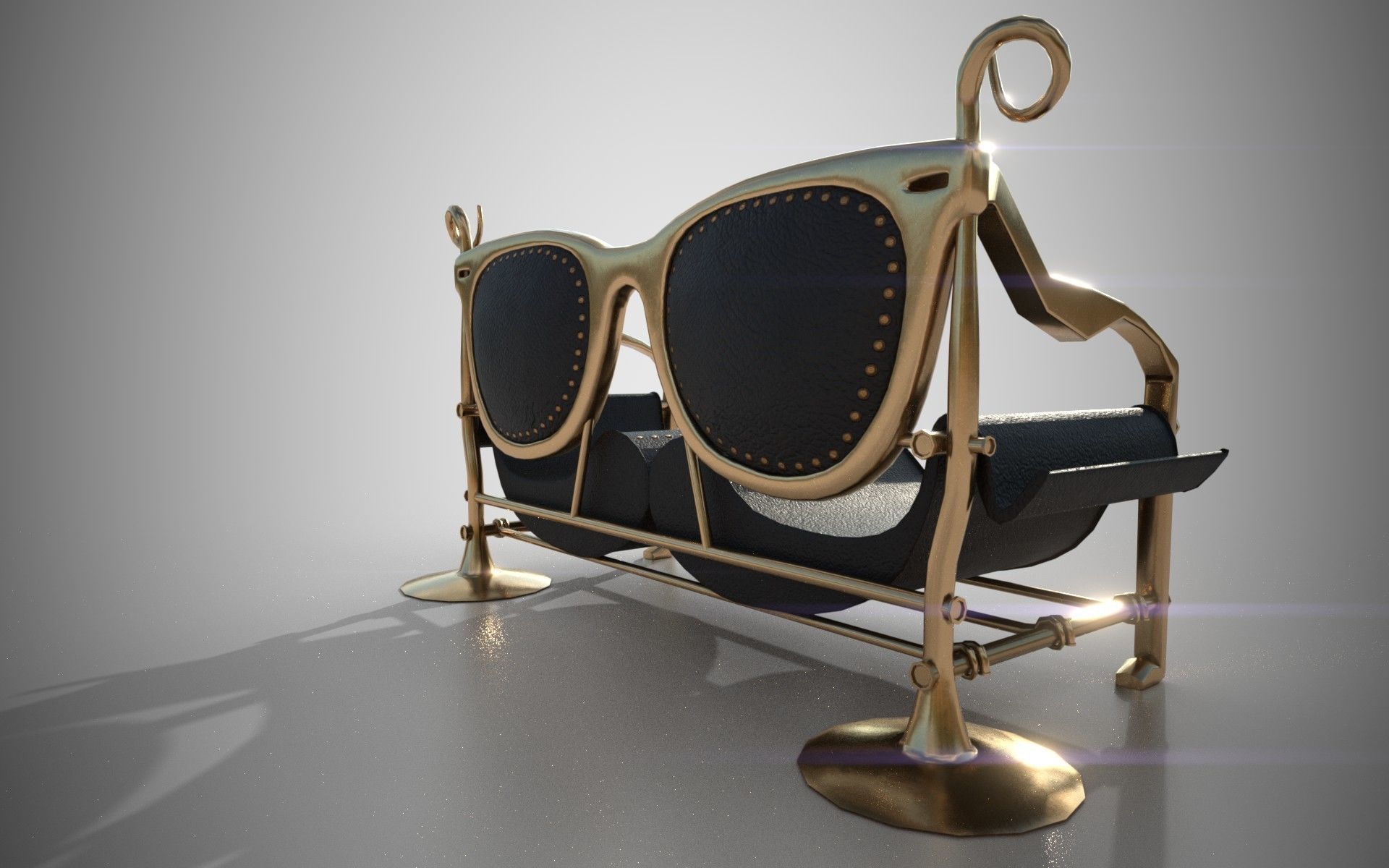 PBR Mousta Couch Low-poly 3D model_1