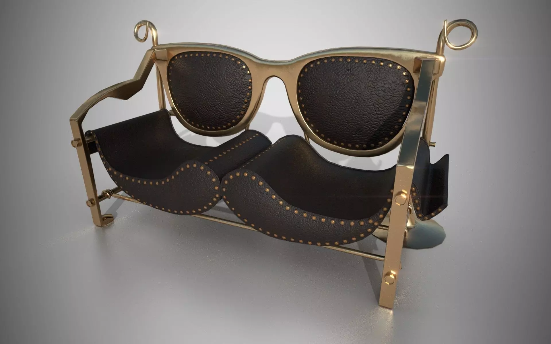 PBR Mousta Couch Low-poly 3D model_0