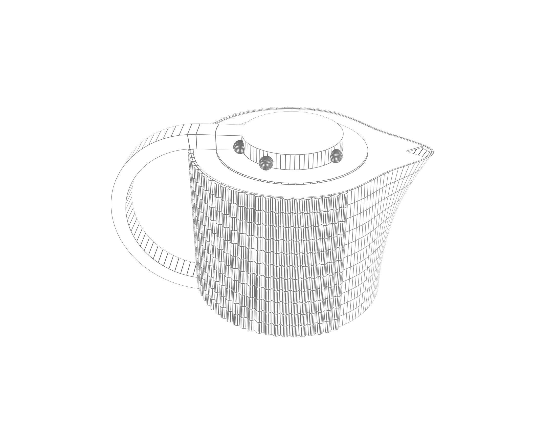 TEAPOT 1930 ART DECO Low-poly 3D model_1