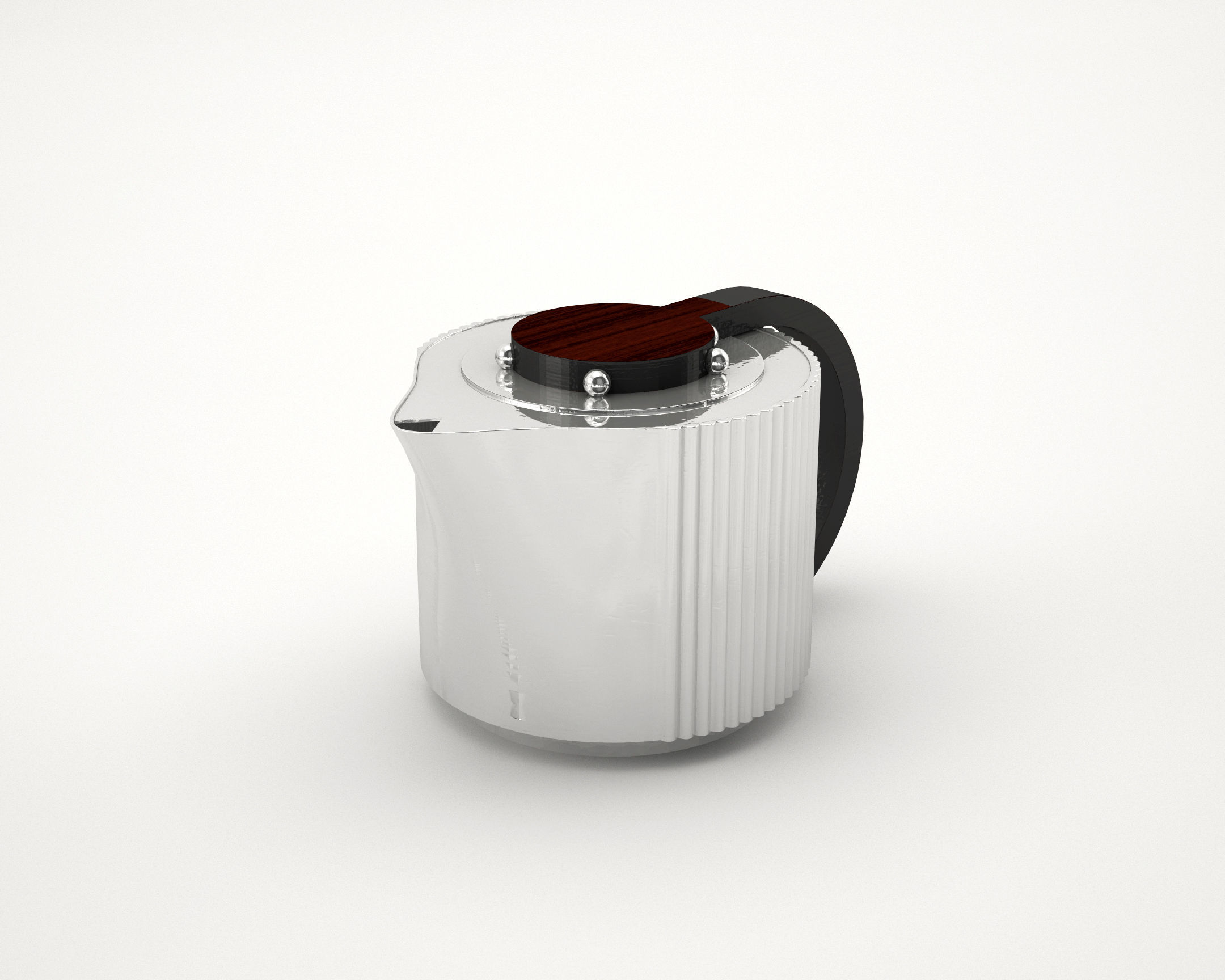 TEAPOT 1930 ART DECO Low-poly 3D model_2