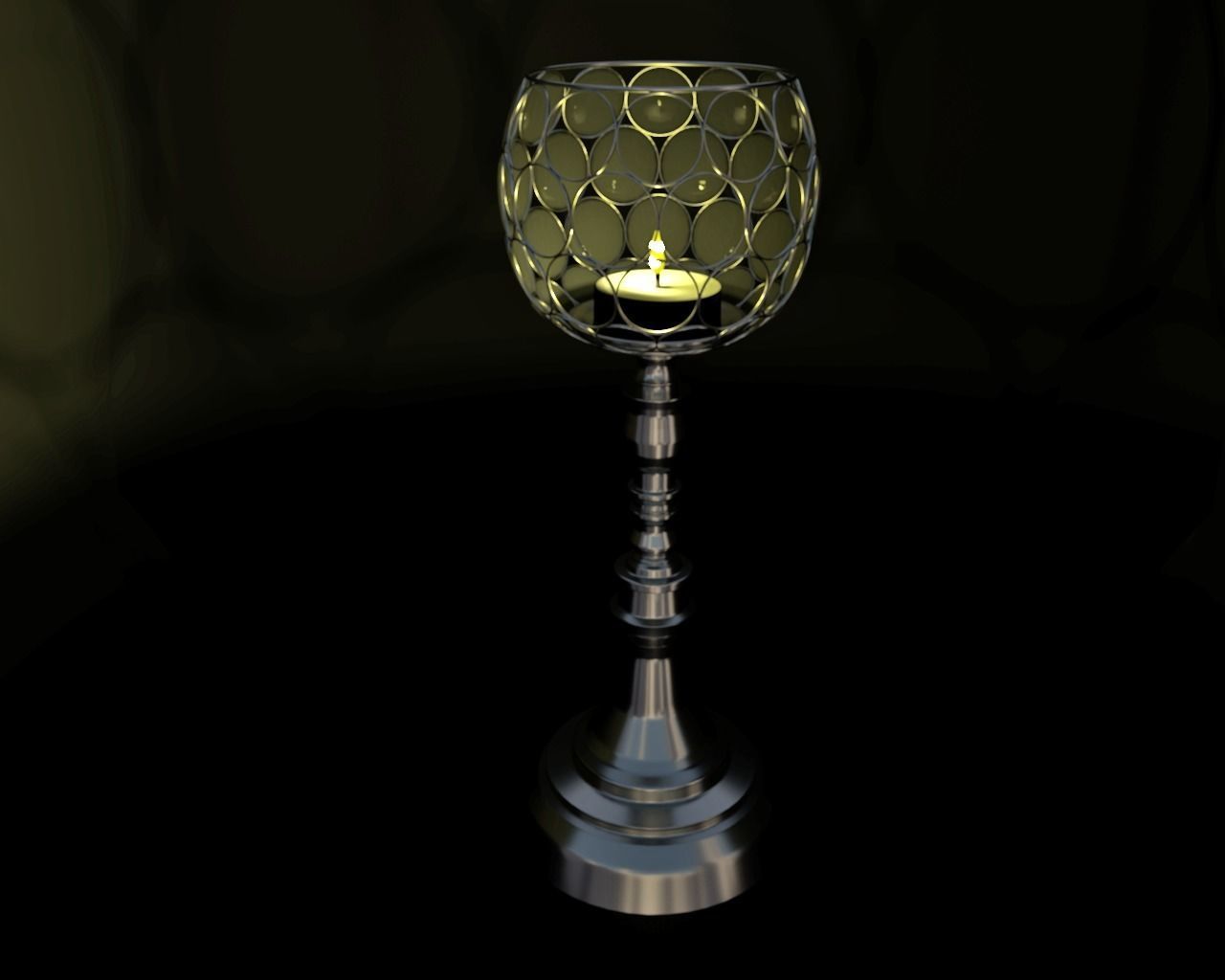 Decorative Candle holder 3D model_3