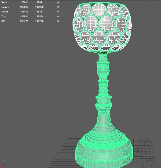 Decorative Candle holder 3D model_4