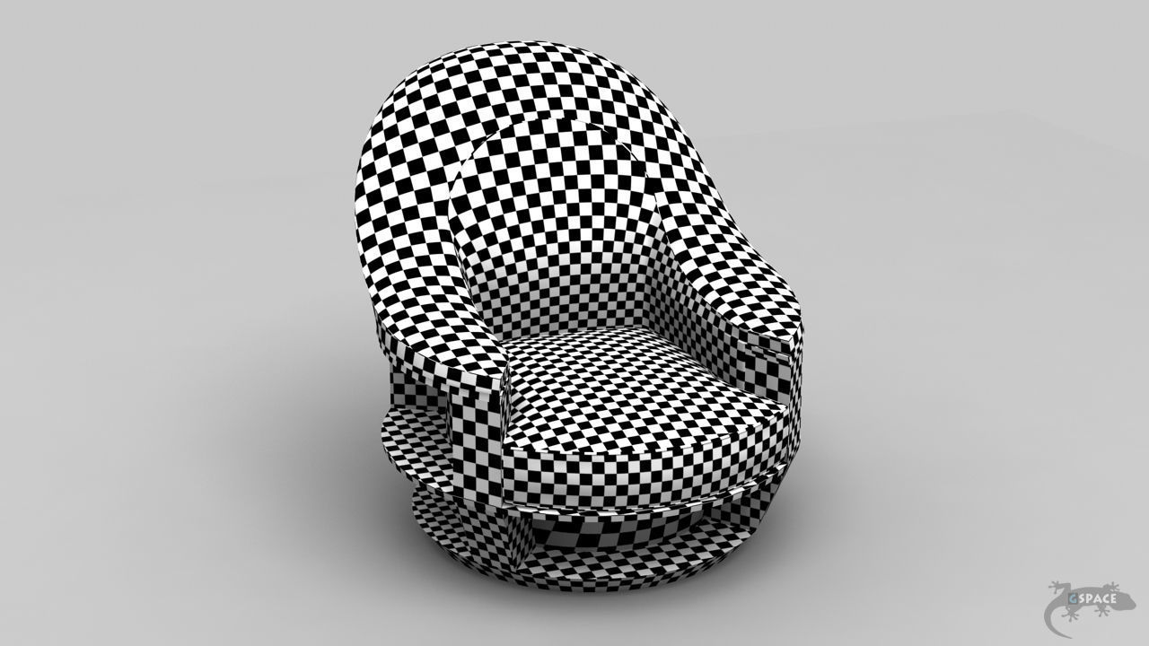 armchairShelf swivel chair 3D model_5