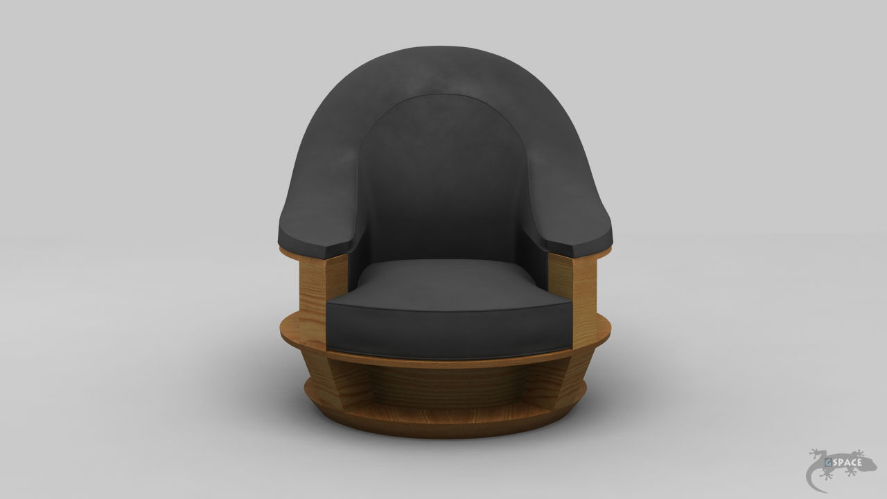 armchairShelf swivel chair 3D model_4