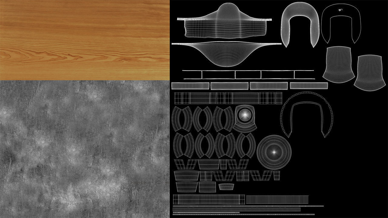 armchairShelf swivel chair 3D model_8