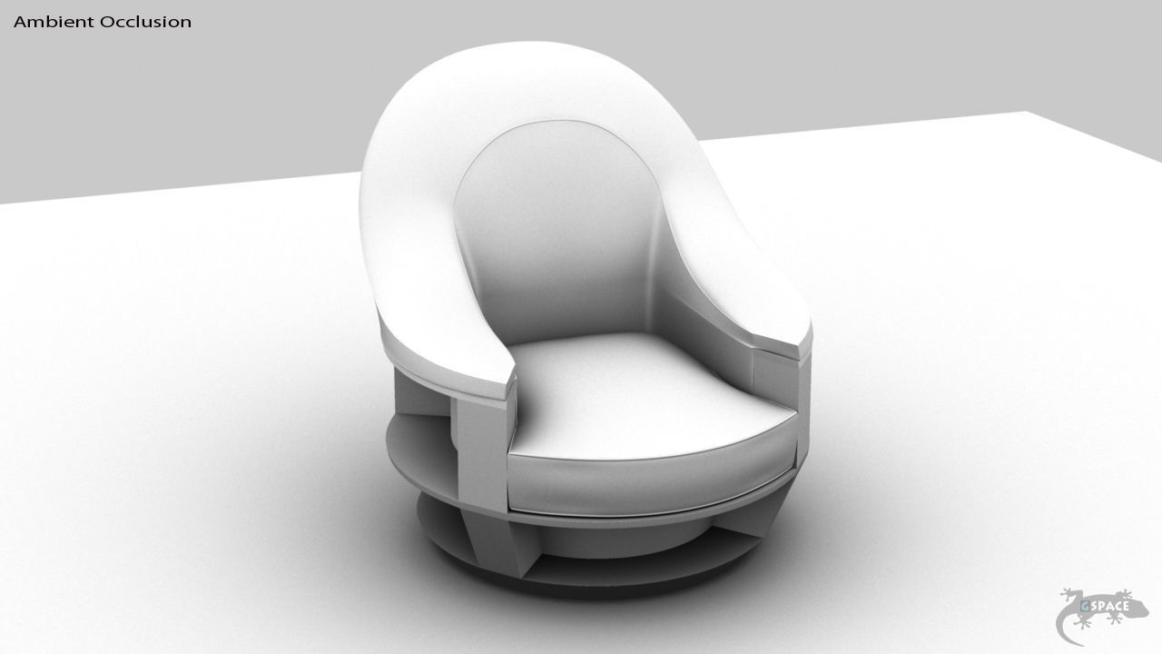 armchairShelf swivel chair 3D model_6