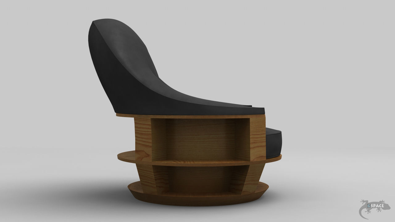 armchairShelf swivel chair 3D model_2