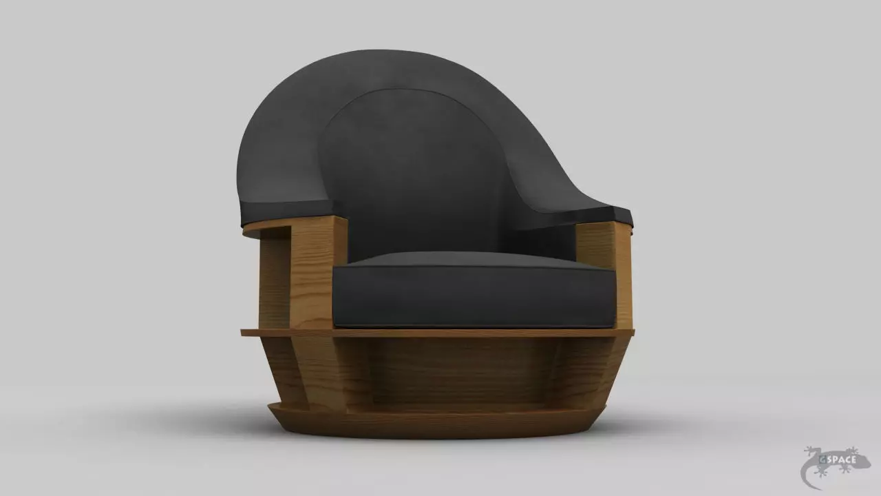 armchairShelf swivel chair 3D model_0