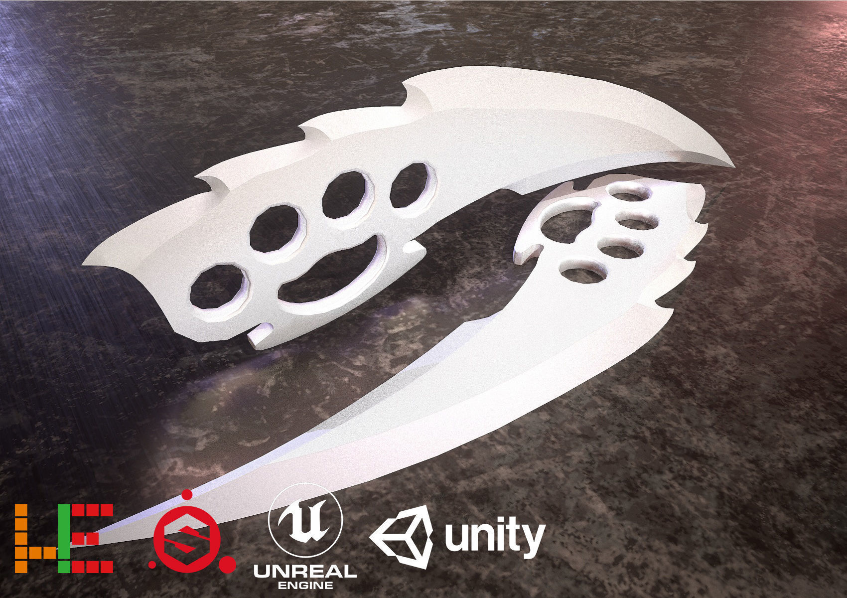 HIE Game Ready Dagger D180212 Low-poly 3D model_1