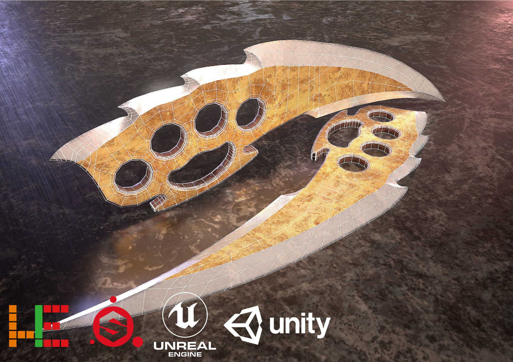 HIE Game Ready Dagger D180212 Low-poly 3D model_2