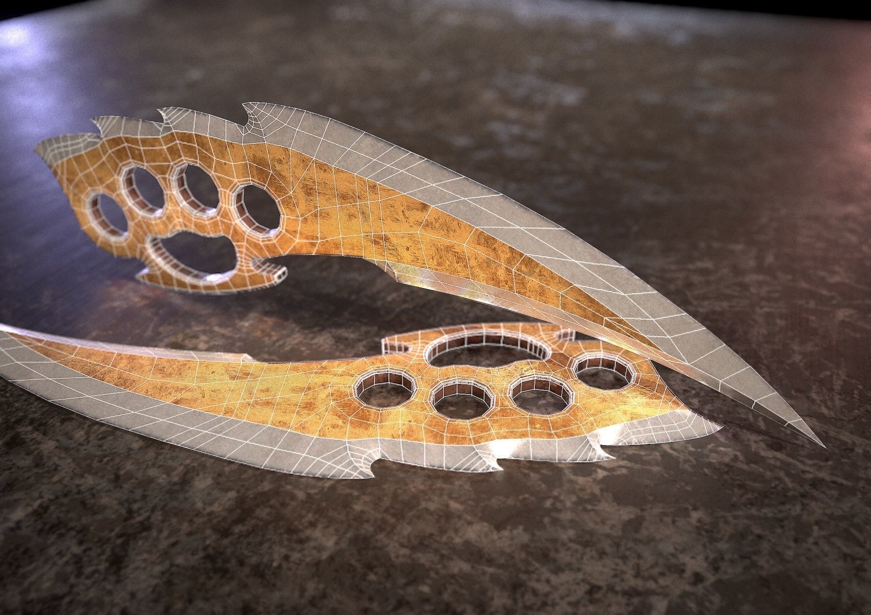 HIE Game Ready Dagger D180212 Low-poly 3D model_5