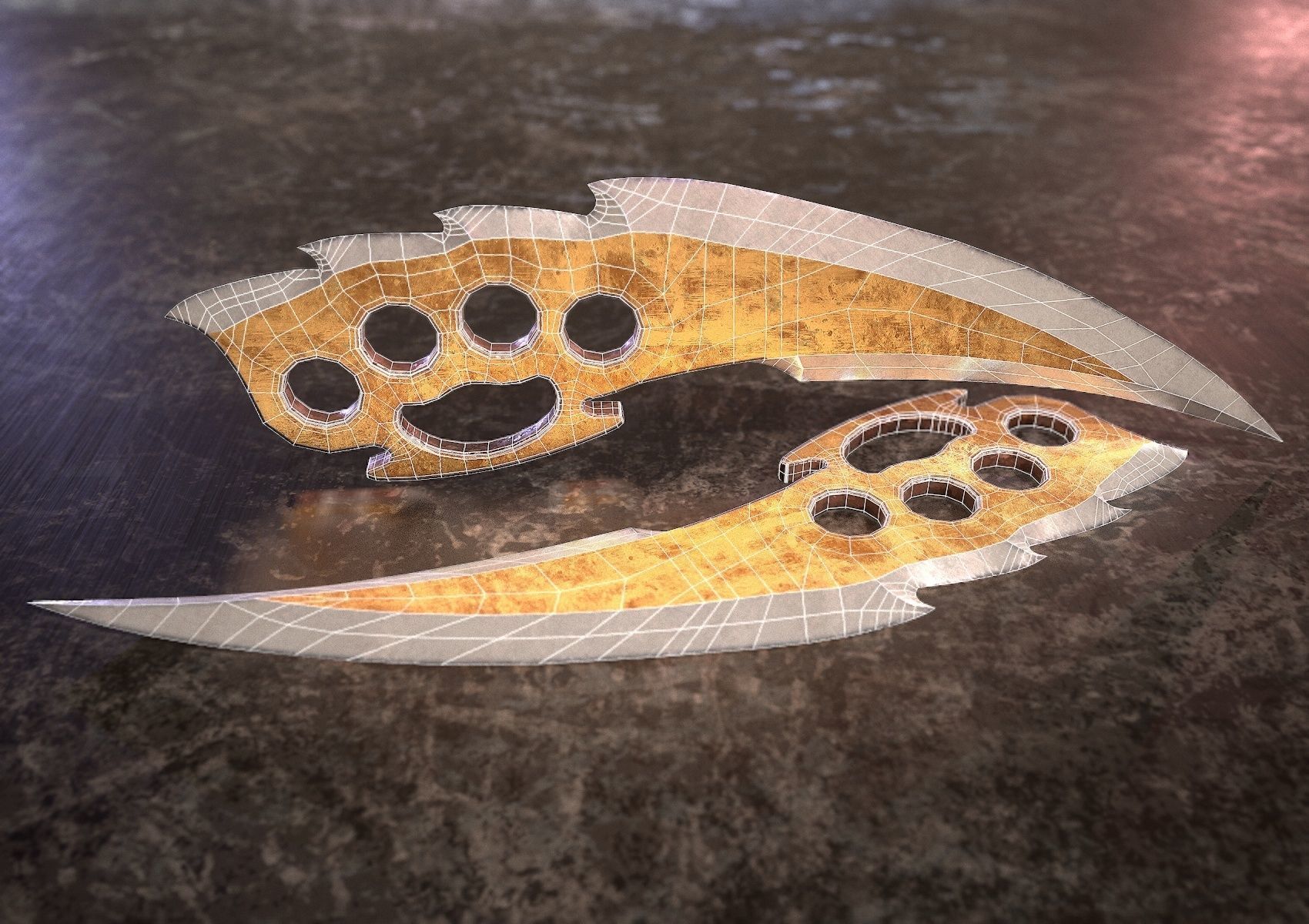 HIE Game Ready Dagger D180212 Low-poly 3D model_11