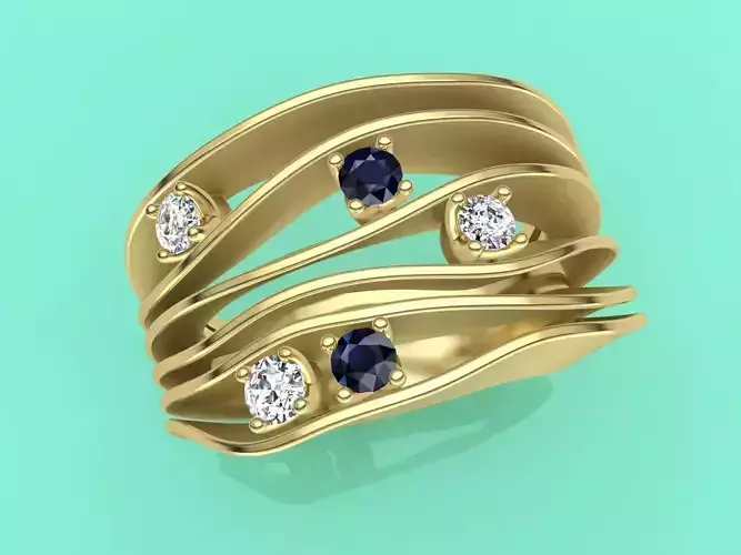 Jewelry 3D printabe model of ANNA MARIA CAMMILLI style ring 