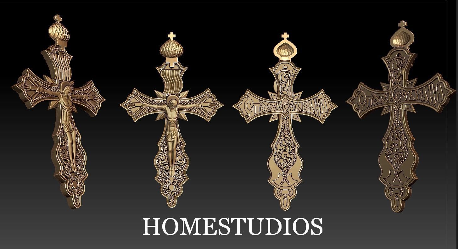 PENDANT RUSSIAN CROSS 12 3D print model_1