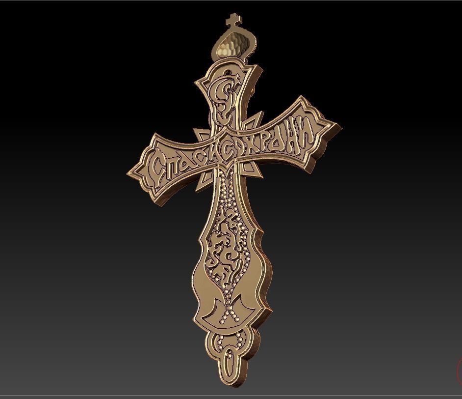 PENDANT RUSSIAN CROSS 12 3D print model_6