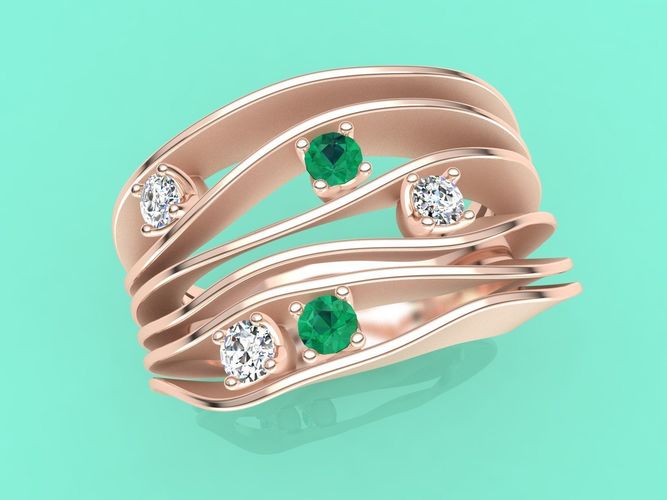 Jewelry 3D printabe model of ANNA MARIA CAMMILLI style ring  3D print model