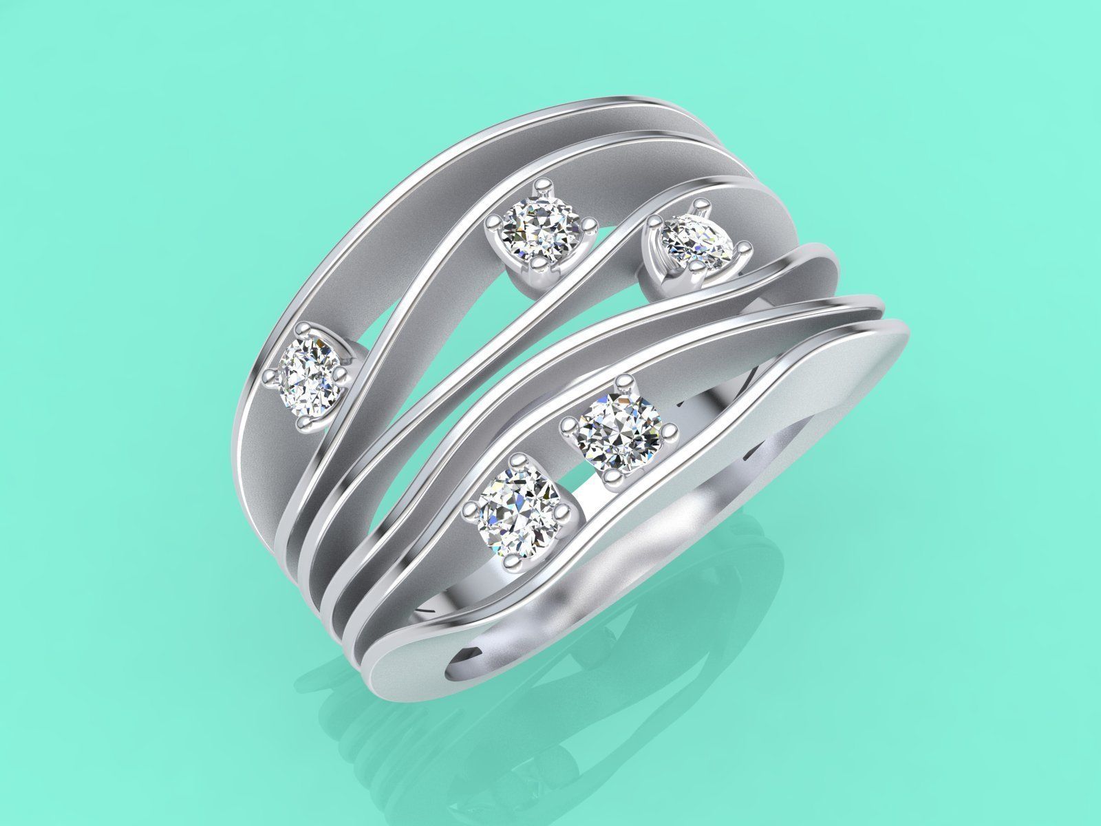 Jewelry 3D printabe model of ANNA MARIA CAMMILLI style ring  3D print model_8