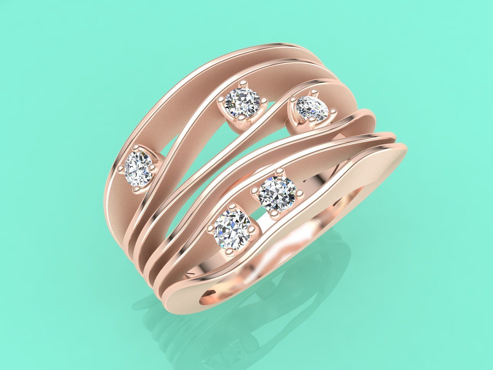 Jewelry 3D printabe model of ANNA MARIA CAMMILLI style ring  3D print model_7