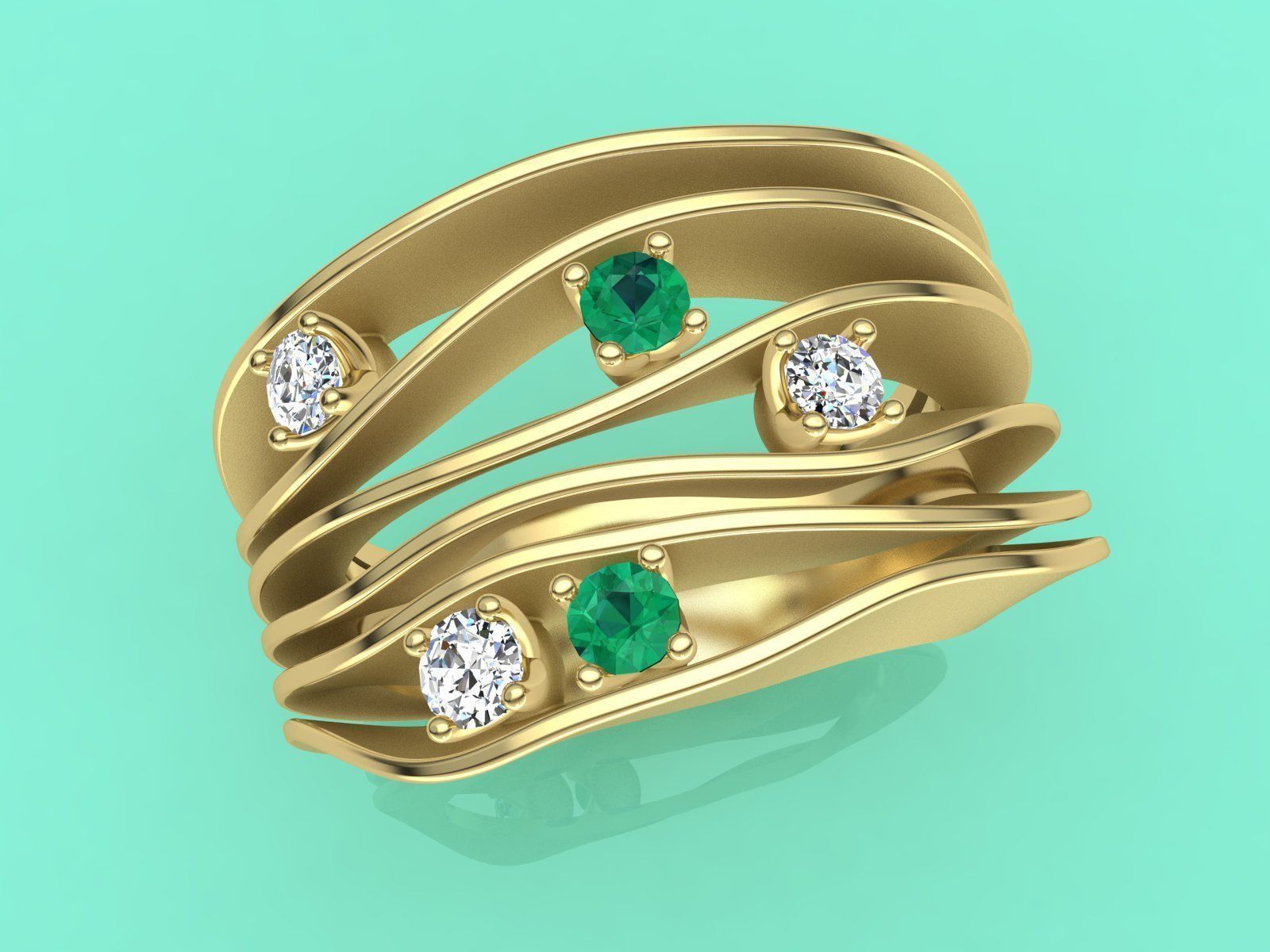 Jewelry 3D printabe model of ANNA MARIA CAMMILLI style ring  3D print model_6