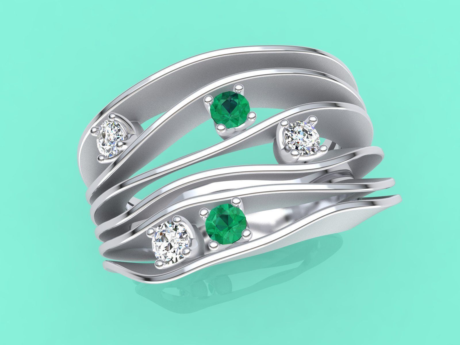 Jewelry 3D printabe model of ANNA MARIA CAMMILLI style ring  3D print model_2