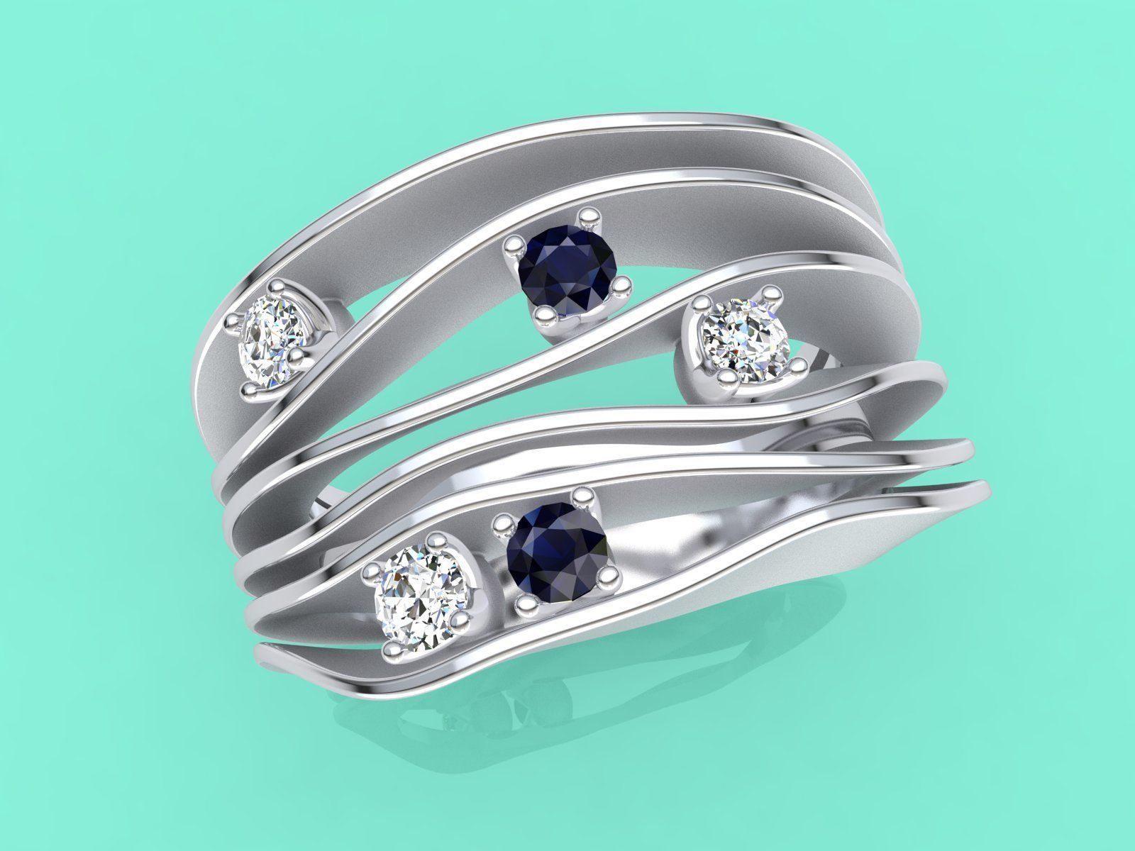 Jewelry 3D printabe model of ANNA MARIA CAMMILLI style ring  3D print model_1