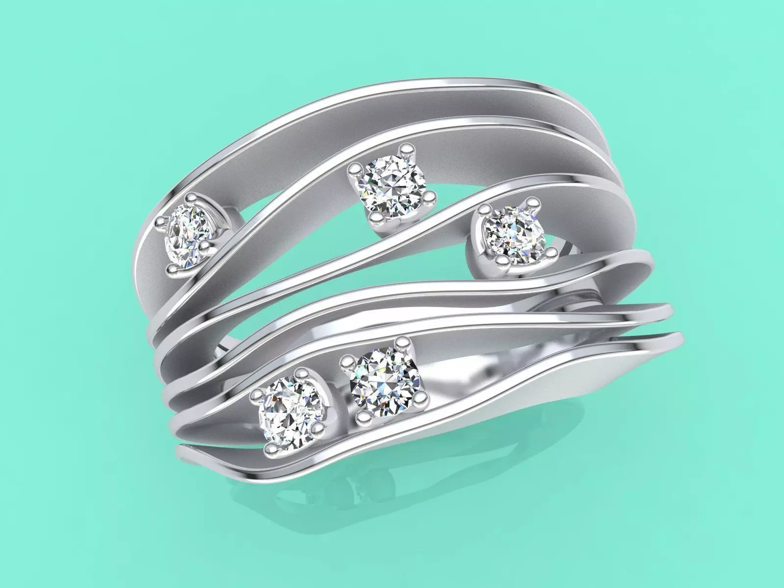 Jewelry 3D printabe model of ANNA MARIA CAMMILLI style ring  3D print model_0