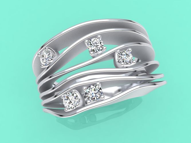 Jewelry 3D printabe model of ANNA MARIA CAMMILLI style ring  3D print model