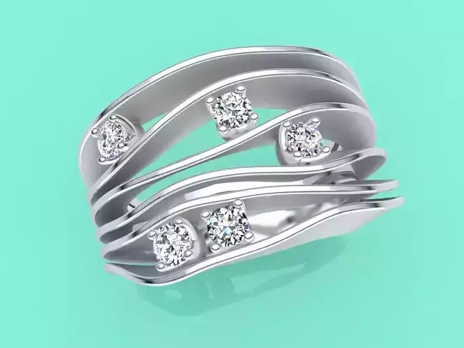Jewelry 3D printabe model of ANNA MARIA CAMMILLI style ring 
