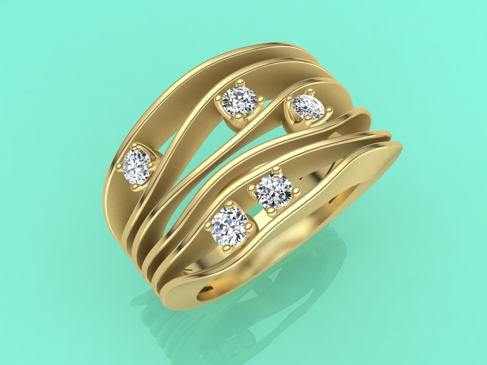 Jewelry 3D printabe model of ANNA MARIA CAMMILLI style ring  3D print model_9