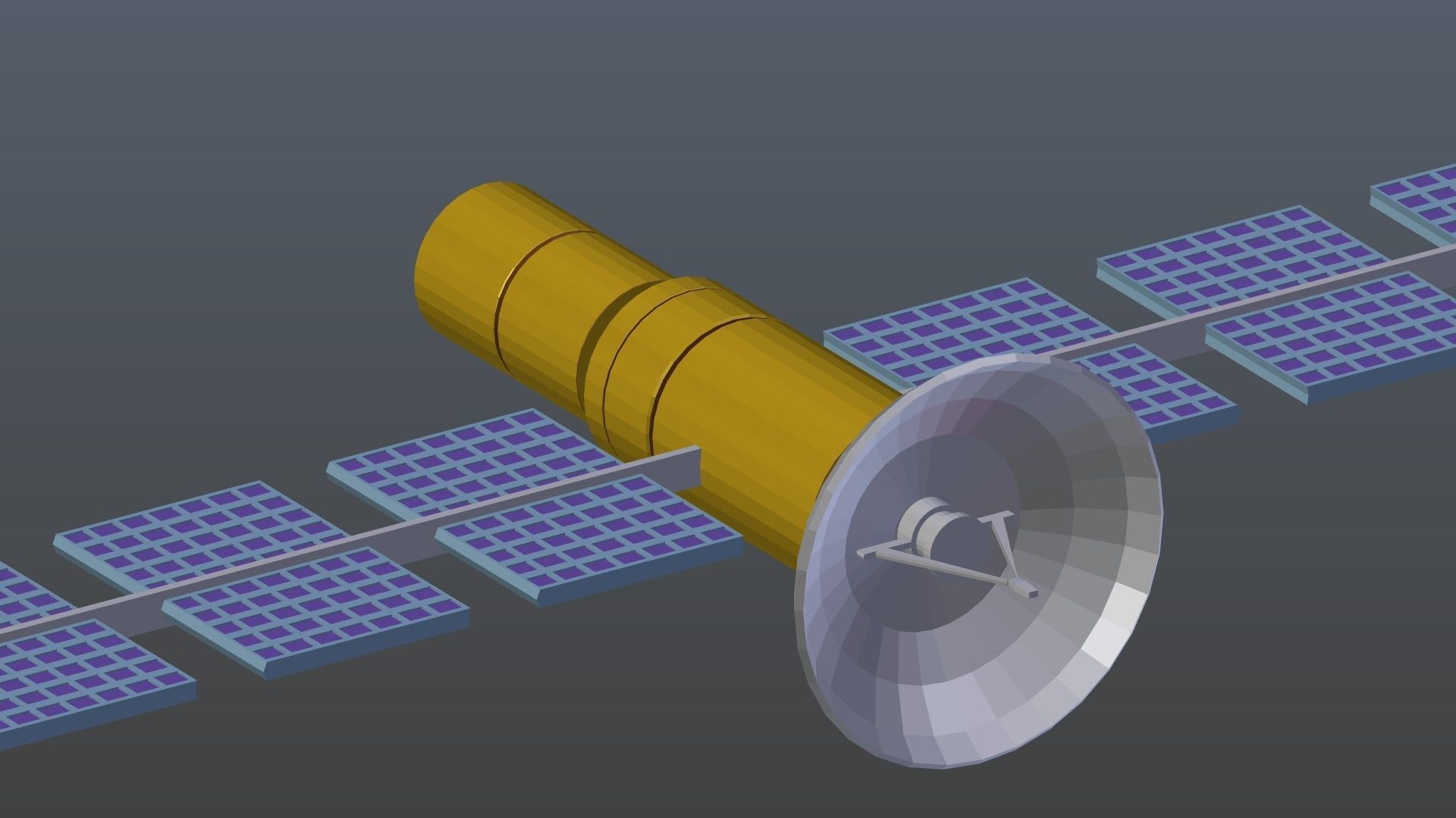 Low poly satellite 4 Low-poly 3D model_10