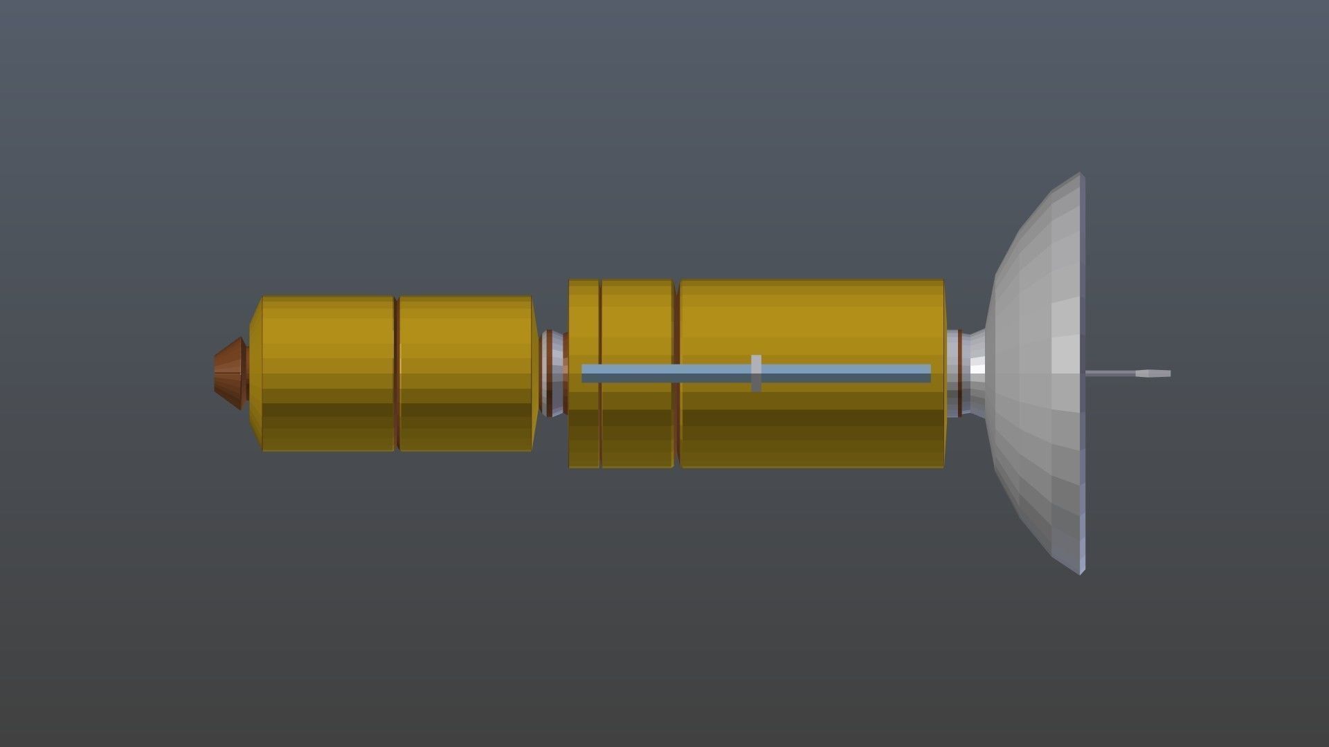 Low poly satellite 4 Low-poly 3D model_7