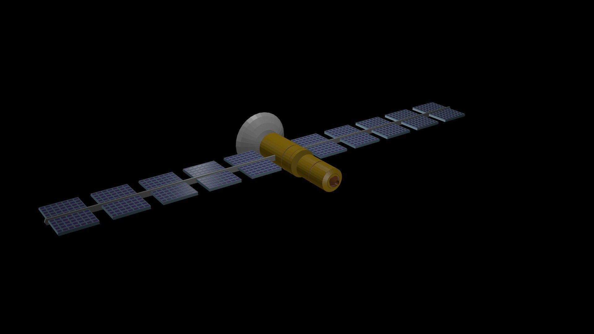 Low poly satellite 4 Low-poly 3D model_3