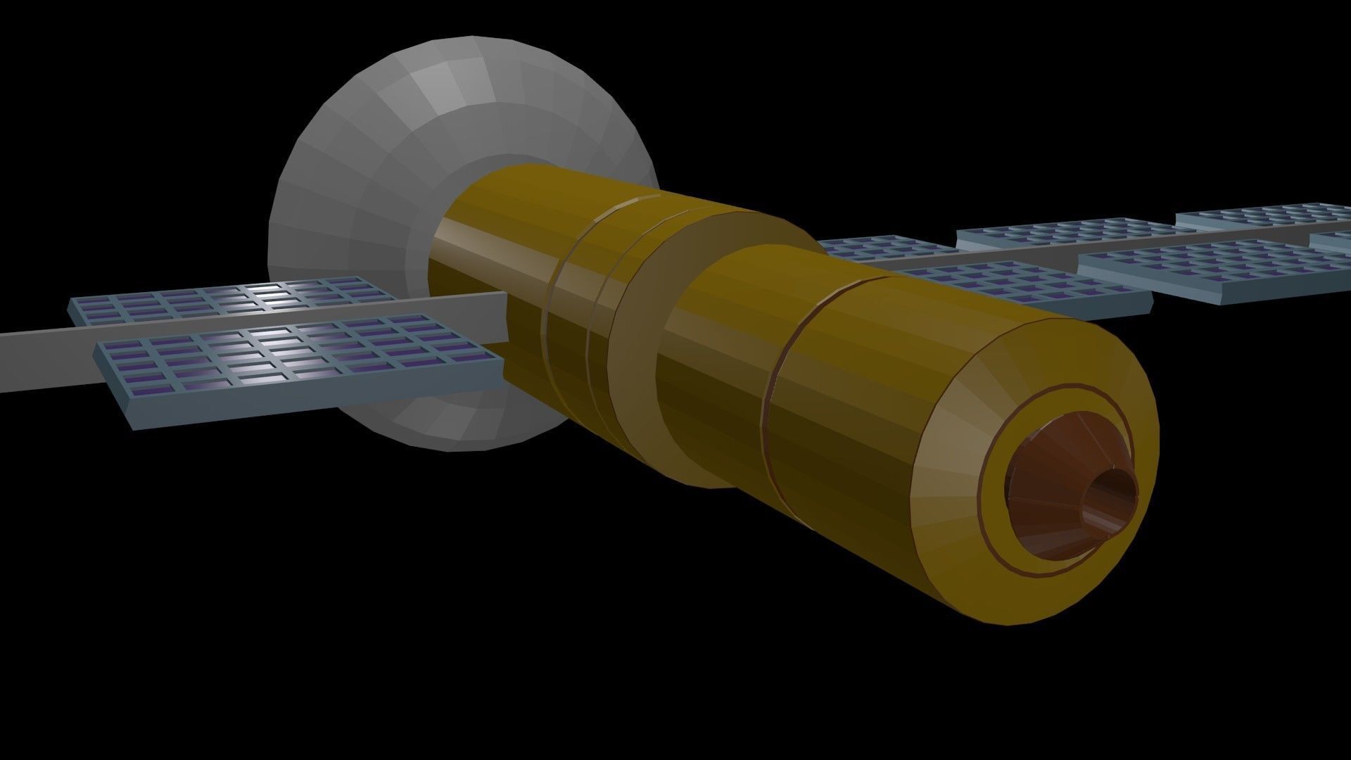 Low poly satellite 4 Low-poly 3D model_4